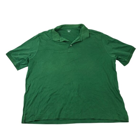Lands End Mens Polo Shirt Size XXL Green Classic Casual Pullover Short Sleeve - Picture 1 of 9